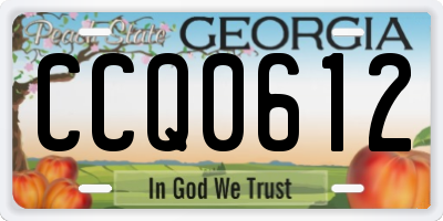 GA license plate CCQ0612