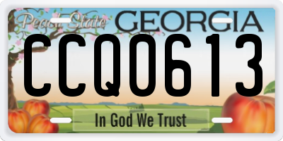 GA license plate CCQ0613