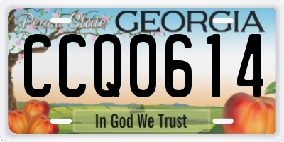 GA license plate CCQ0614