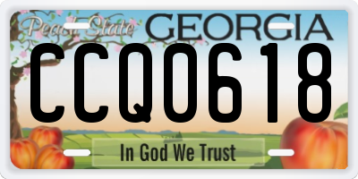 GA license plate CCQ0618
