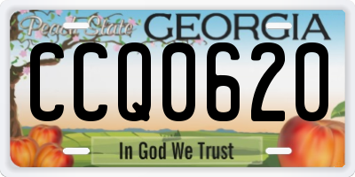 GA license plate CCQ0620