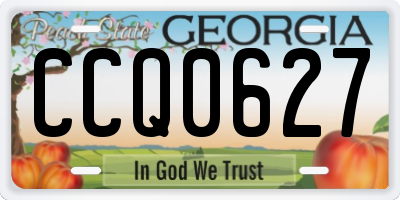 GA license plate CCQ0627