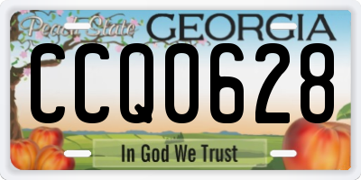 GA license plate CCQ0628