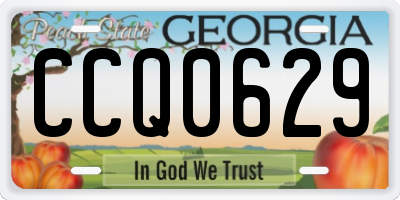 GA license plate CCQ0629