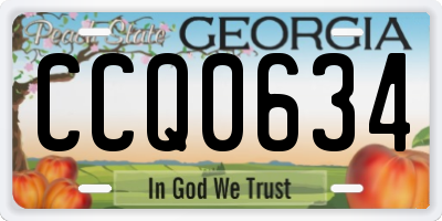 GA license plate CCQ0634