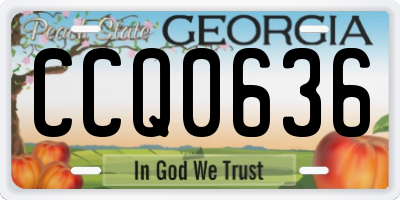GA license plate CCQ0636