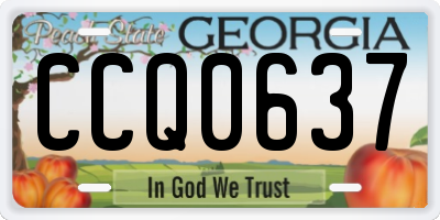 GA license plate CCQ0637