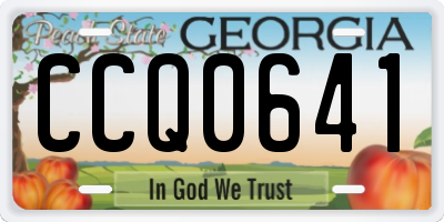 GA license plate CCQ0641