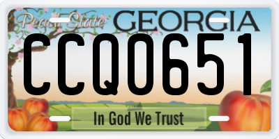 GA license plate CCQ0651