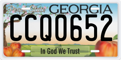GA license plate CCQ0652