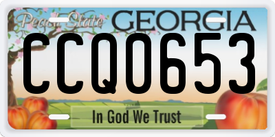 GA license plate CCQ0653