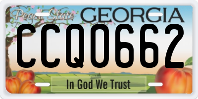 GA license plate CCQ0662