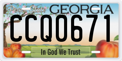 GA license plate CCQ0671