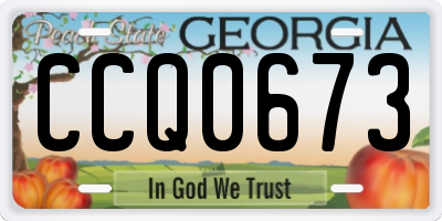 GA license plate CCQ0673