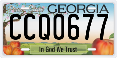 GA license plate CCQ0677