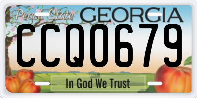 GA license plate CCQ0679