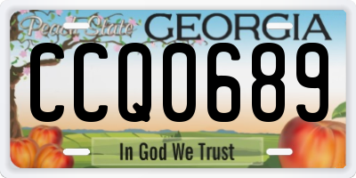 GA license plate CCQ0689