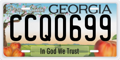 GA license plate CCQ0699