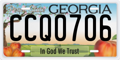 GA license plate CCQ0706
