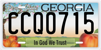 GA license plate CCQ0715