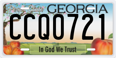 GA license plate CCQ0721