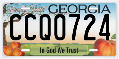 GA license plate CCQ0724