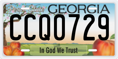 GA license plate CCQ0729