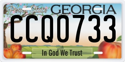 GA license plate CCQ0733