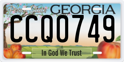 GA license plate CCQ0749