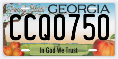 GA license plate CCQ0750