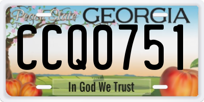 GA license plate CCQ0751