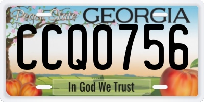 GA license plate CCQ0756