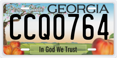 GA license plate CCQ0764