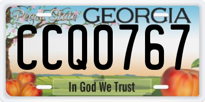 GA license plate CCQ0767