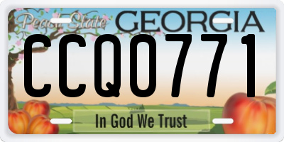 GA license plate CCQ0771