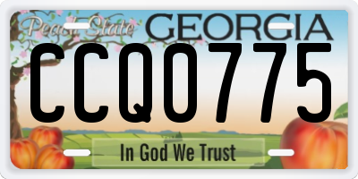 GA license plate CCQ0775