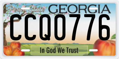 GA license plate CCQ0776