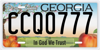 GA license plate CCQ0777