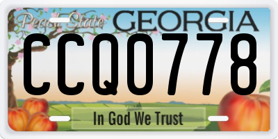 GA license plate CCQ0778