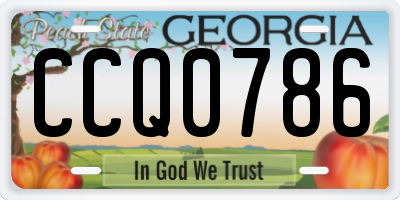 GA license plate CCQ0786