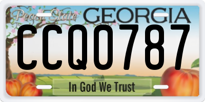 GA license plate CCQ0787