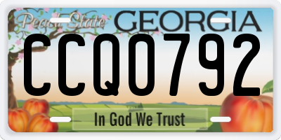 GA license plate CCQ0792