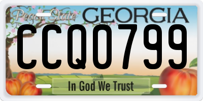 GA license plate CCQ0799