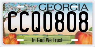 GA license plate CCQ0808