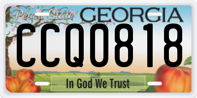 GA license plate CCQ0818