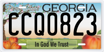 GA license plate CCQ0823