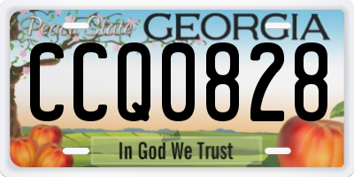 GA license plate CCQ0828