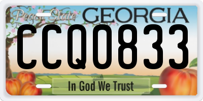 GA license plate CCQ0833