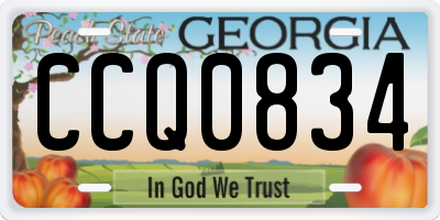 GA license plate CCQ0834