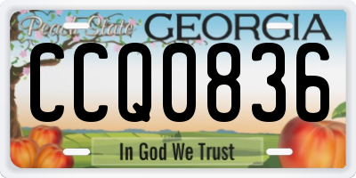 GA license plate CCQ0836